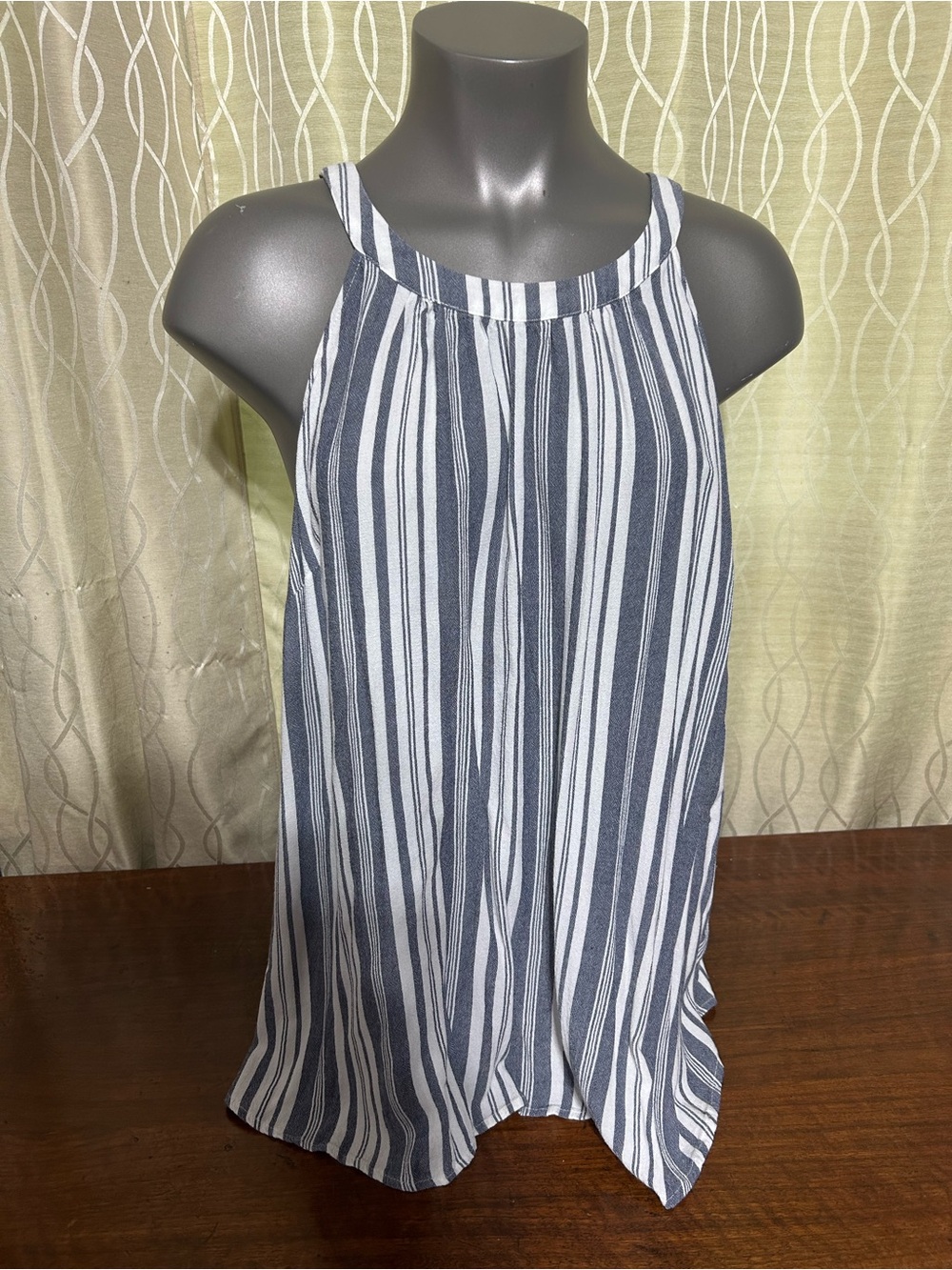 torrid Blue and White Striped Halter Tank Top